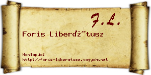 Foris Liberátusz névjegykártya